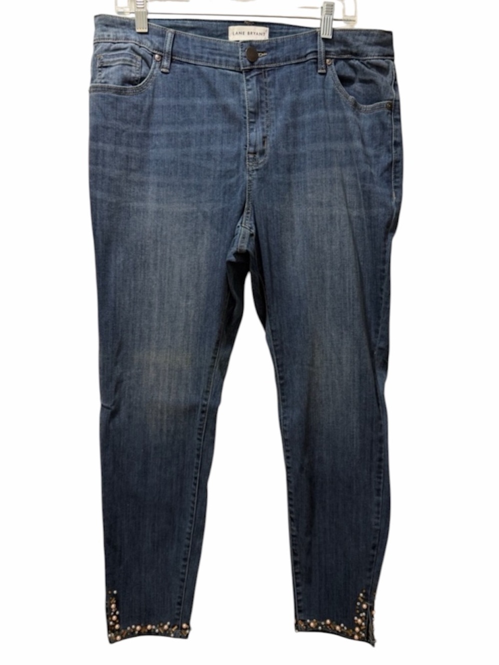 Lane Bryant Mid-Rise Beaded Ankle Jeans